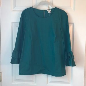 J. Crew Dark Green Top